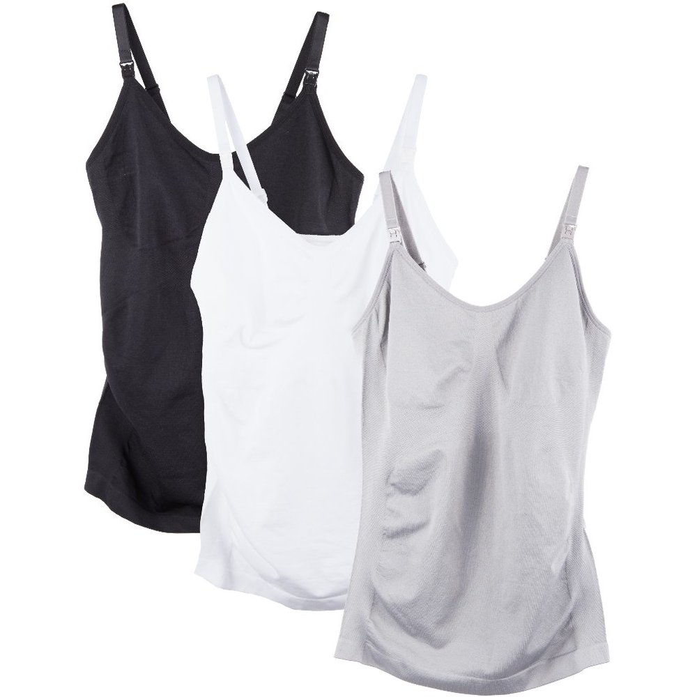 3-Pack Maternity Cami Nursing Caramel Cantina Shelf Bra Long A4 Basics New NWB